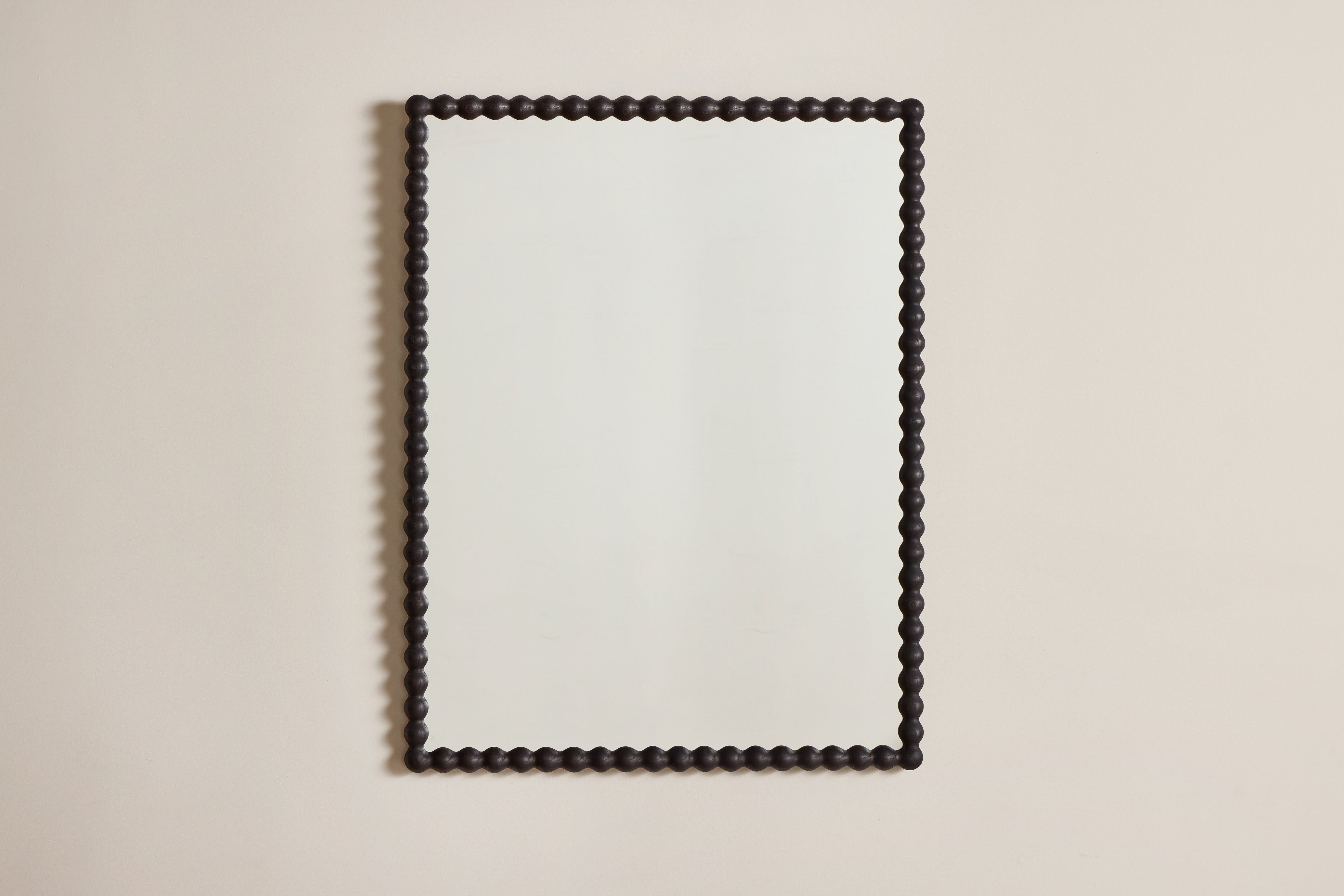 Large Bobbin Mirror in Black