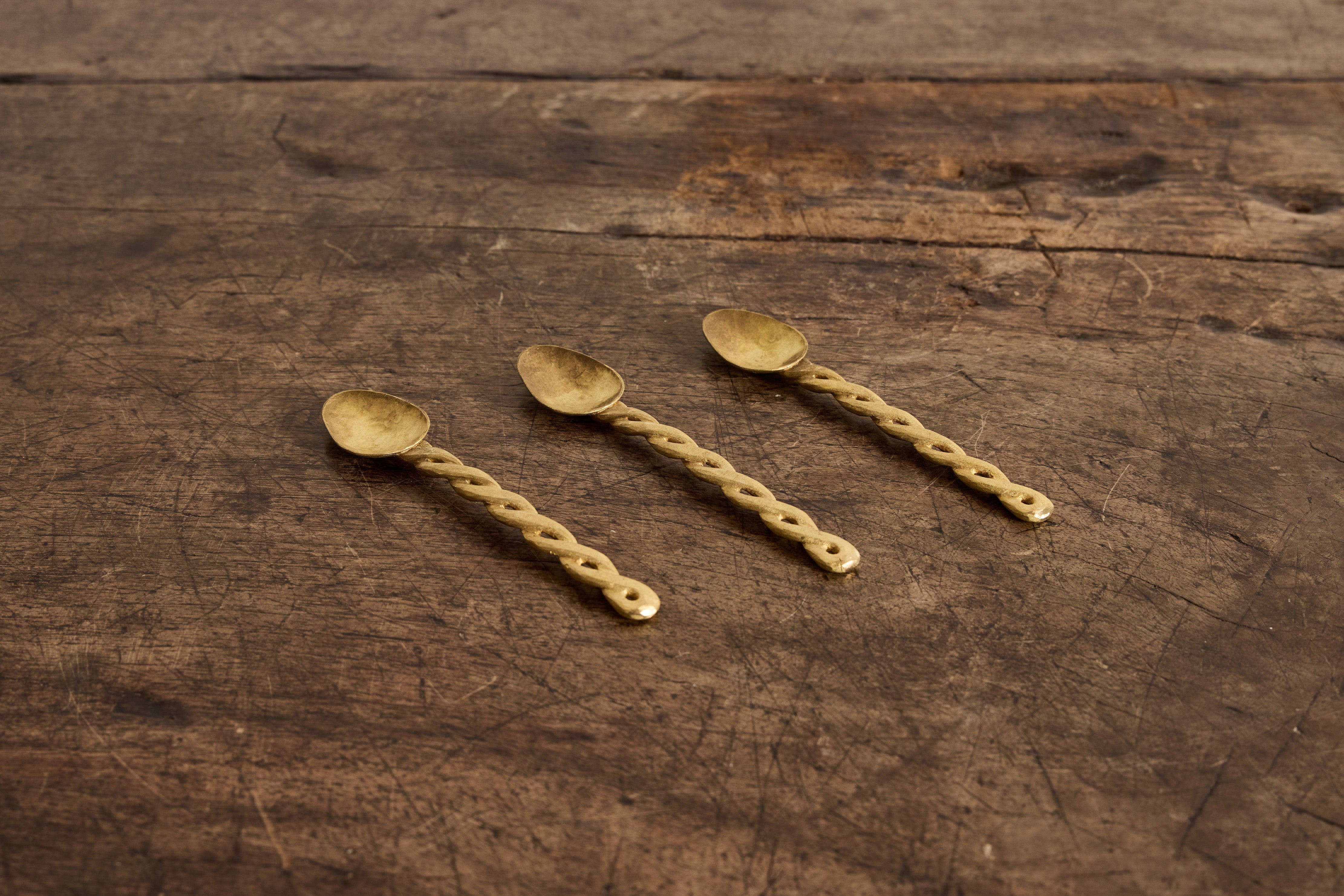 Brass Twisted Spoon