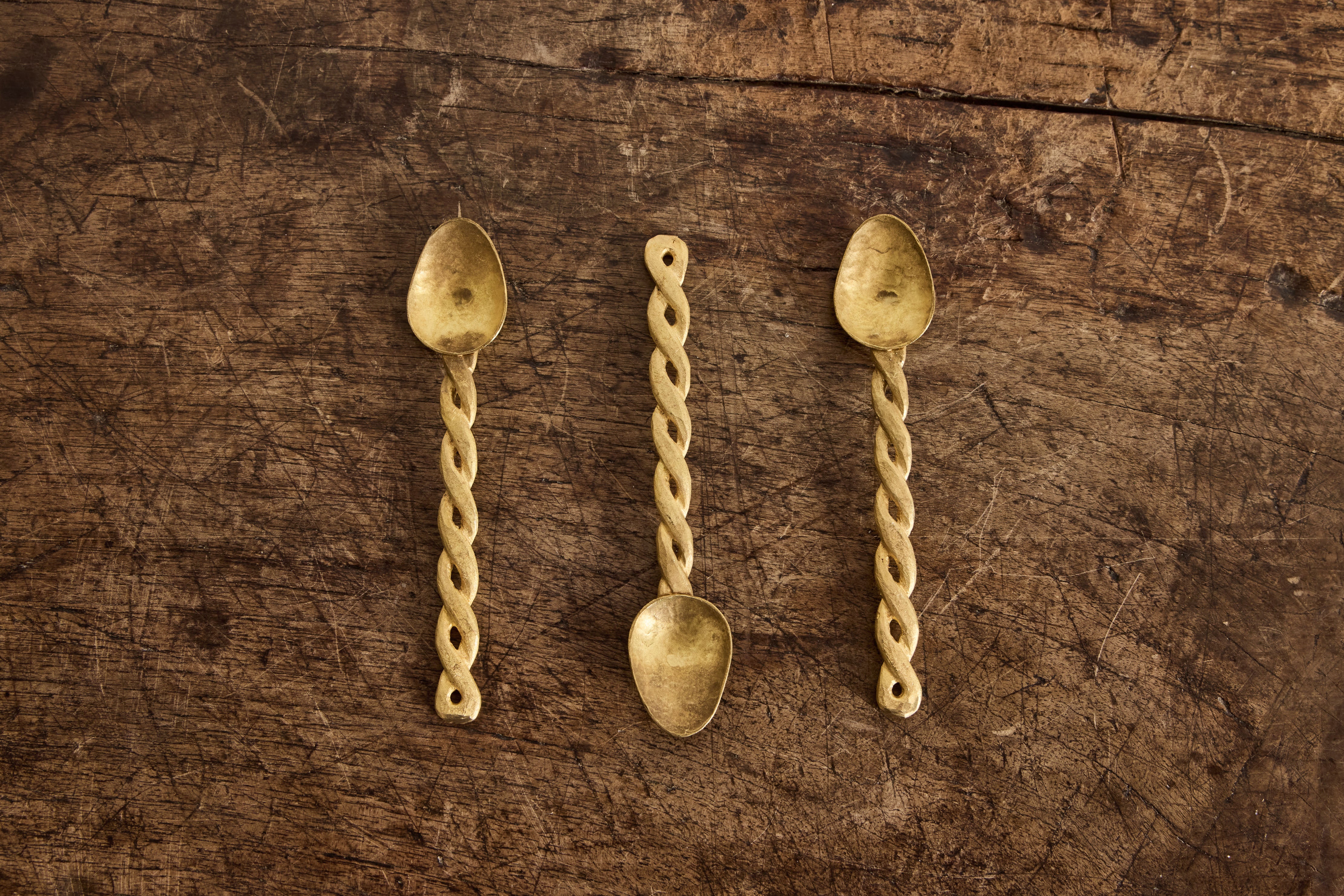 Brass Twisted Spoon