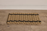 Woven Doormat in Wheat with Charcoal Stripe