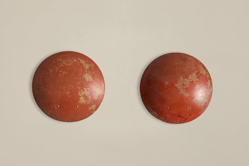 Pair of Red Dome Sconces