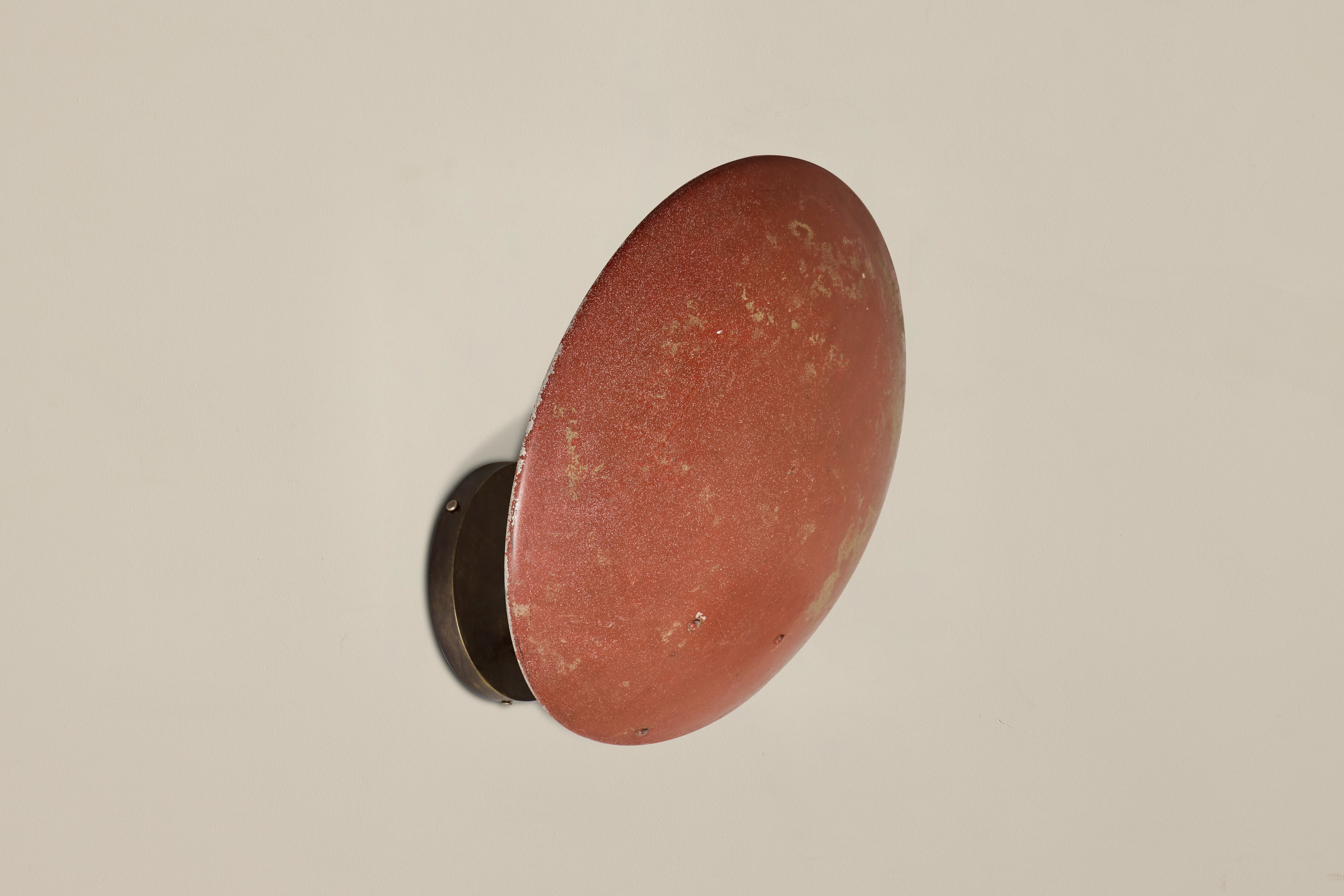 Pair of Red Dome Sconces