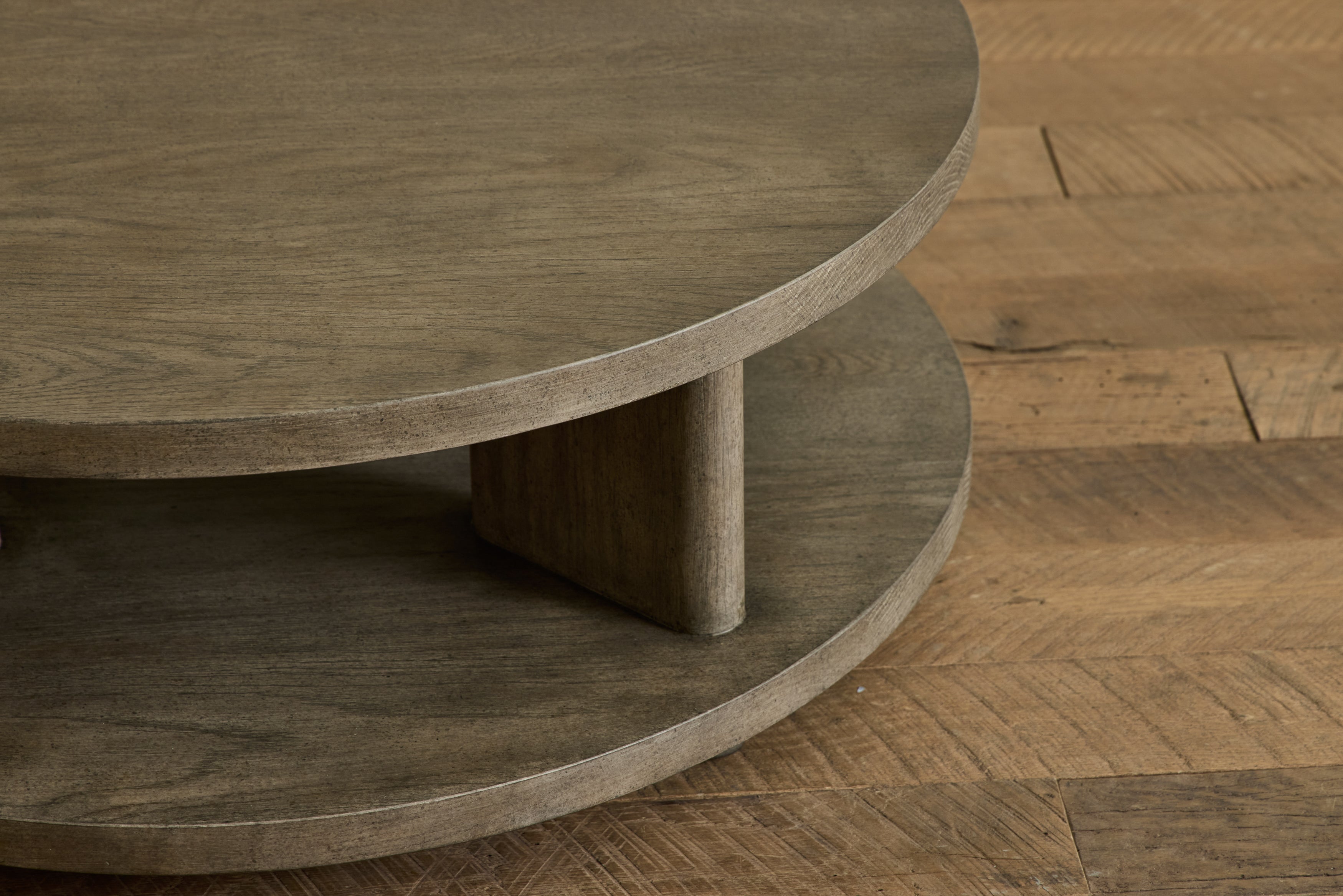 Round Shelf Coffee Table, 36"