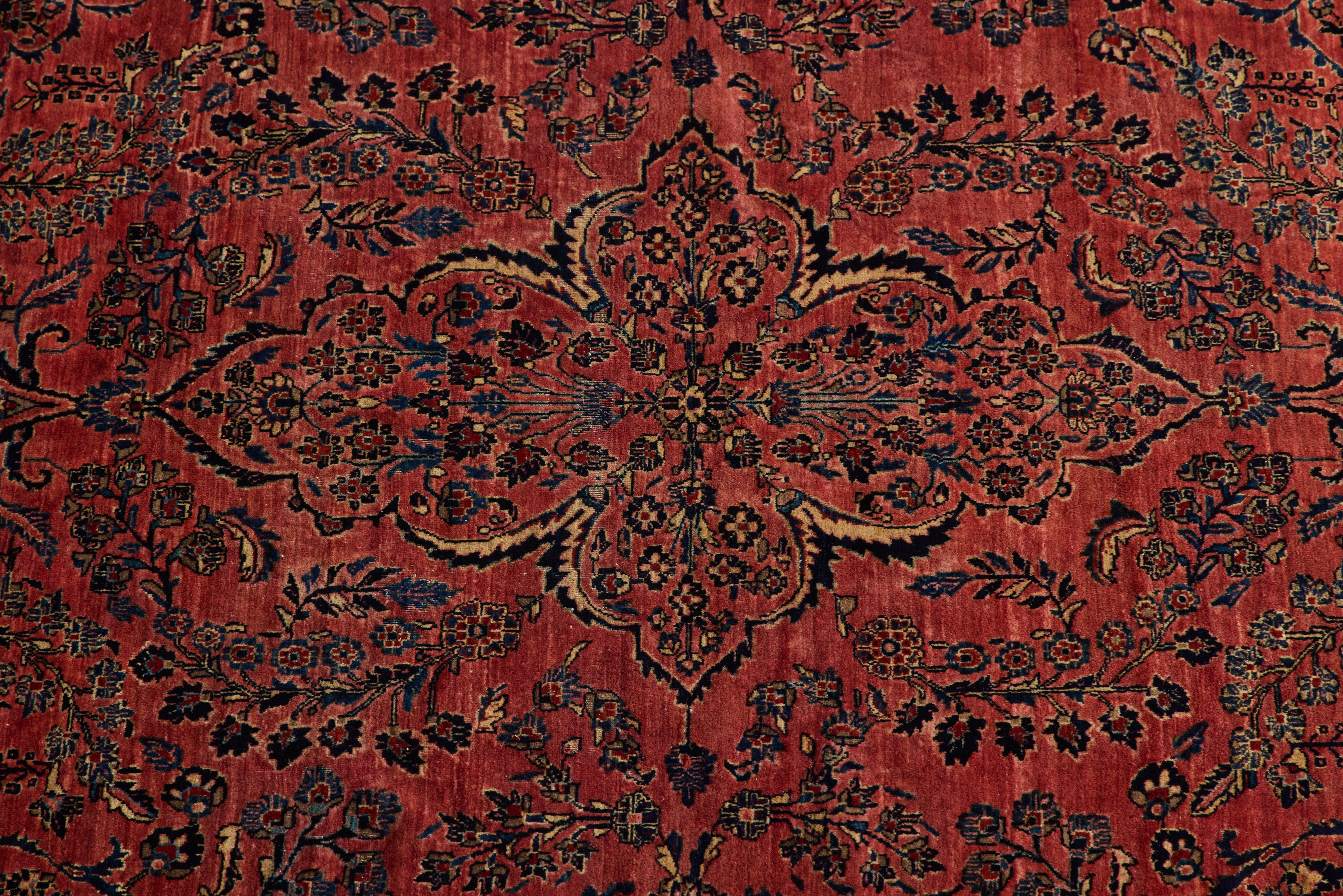 Rose Persian Sarouk Rug 6'9 X 9'10