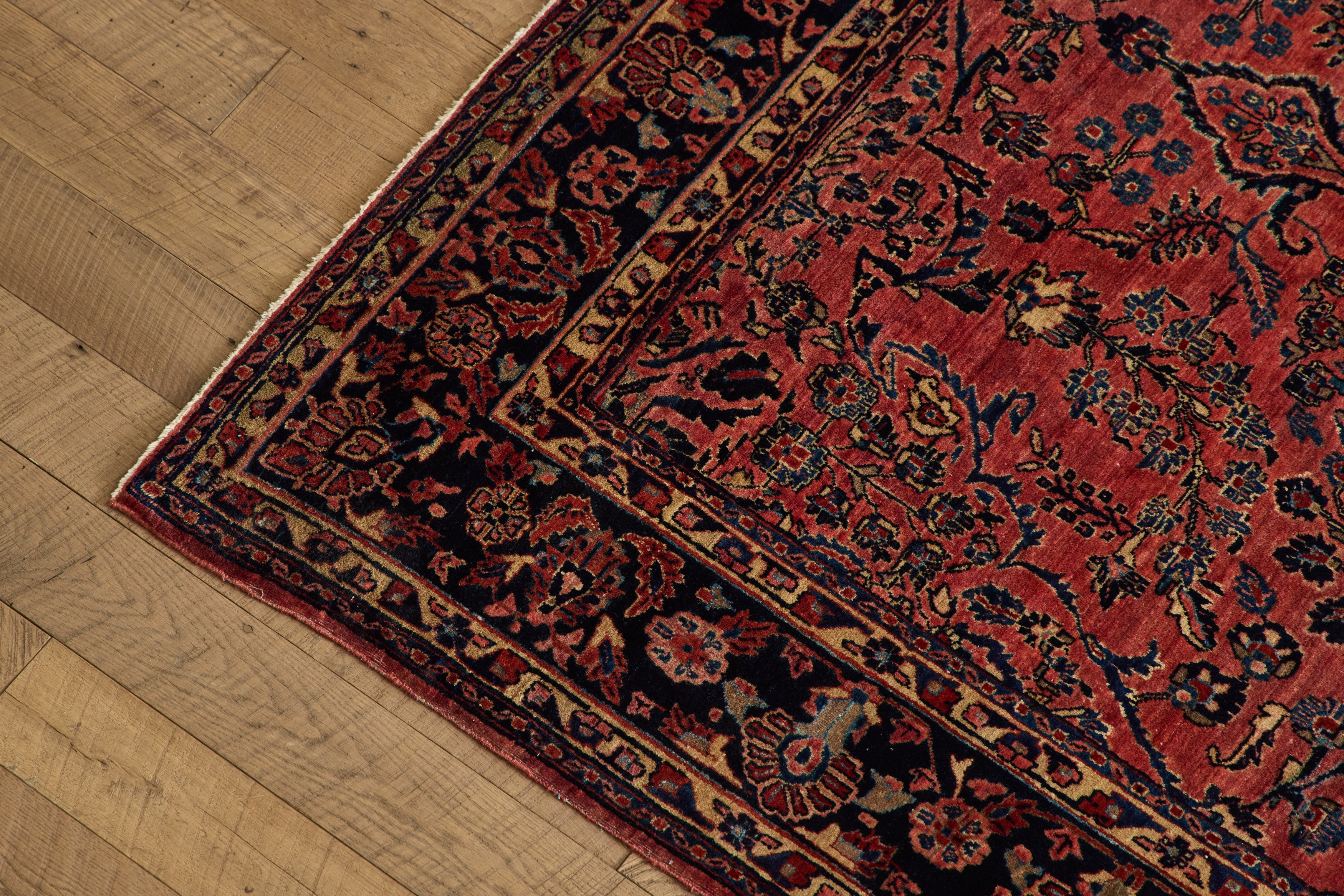 Rose Persian Sarouk Rug 6'9 X 9'10