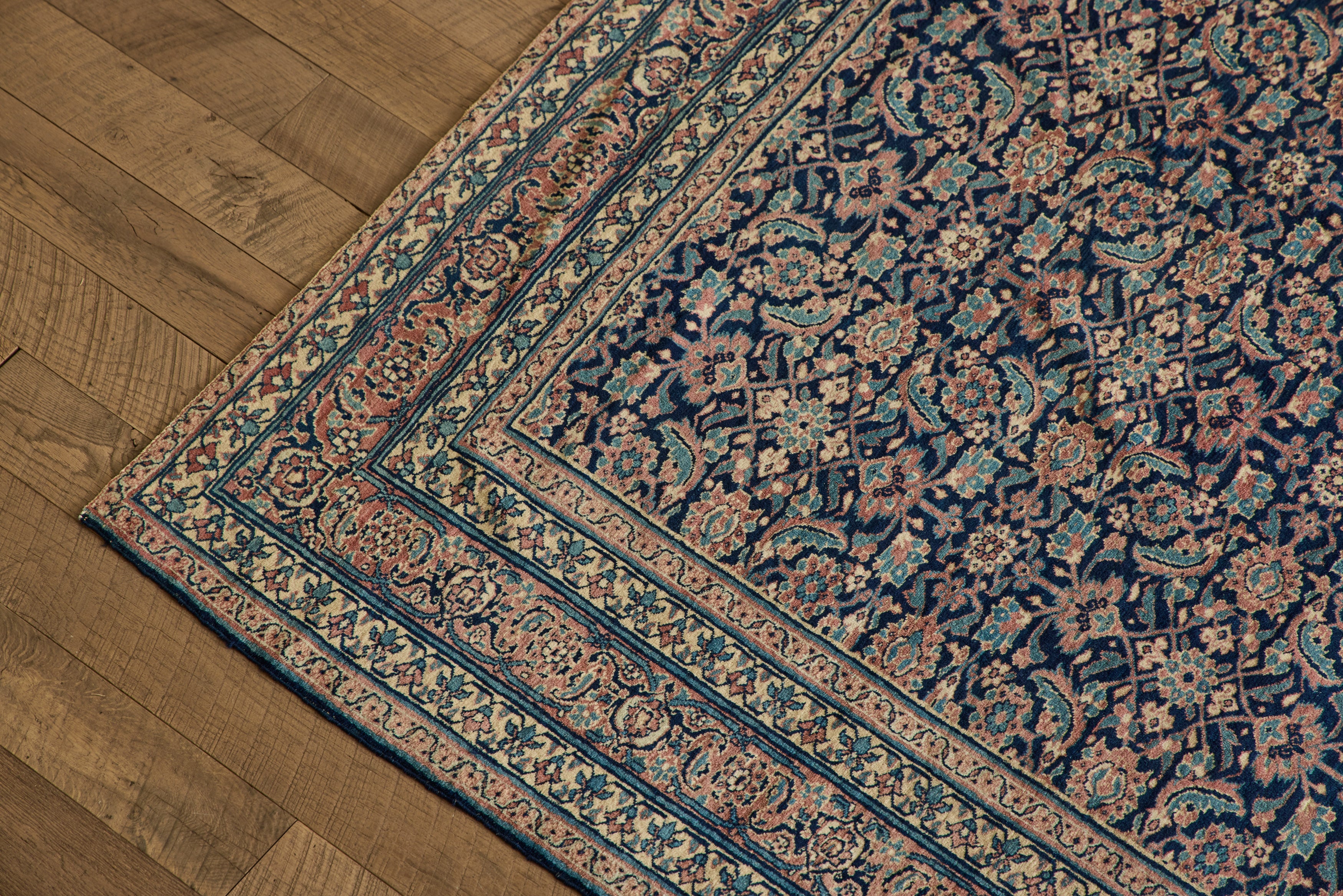 Blue Floral Mahal Rug  7'10 X 11'10