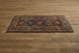 Blue & Red Kazak Rug 4'8 X 8'2