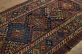 Blue & Red Kazak Rug 4'8 X 8'2