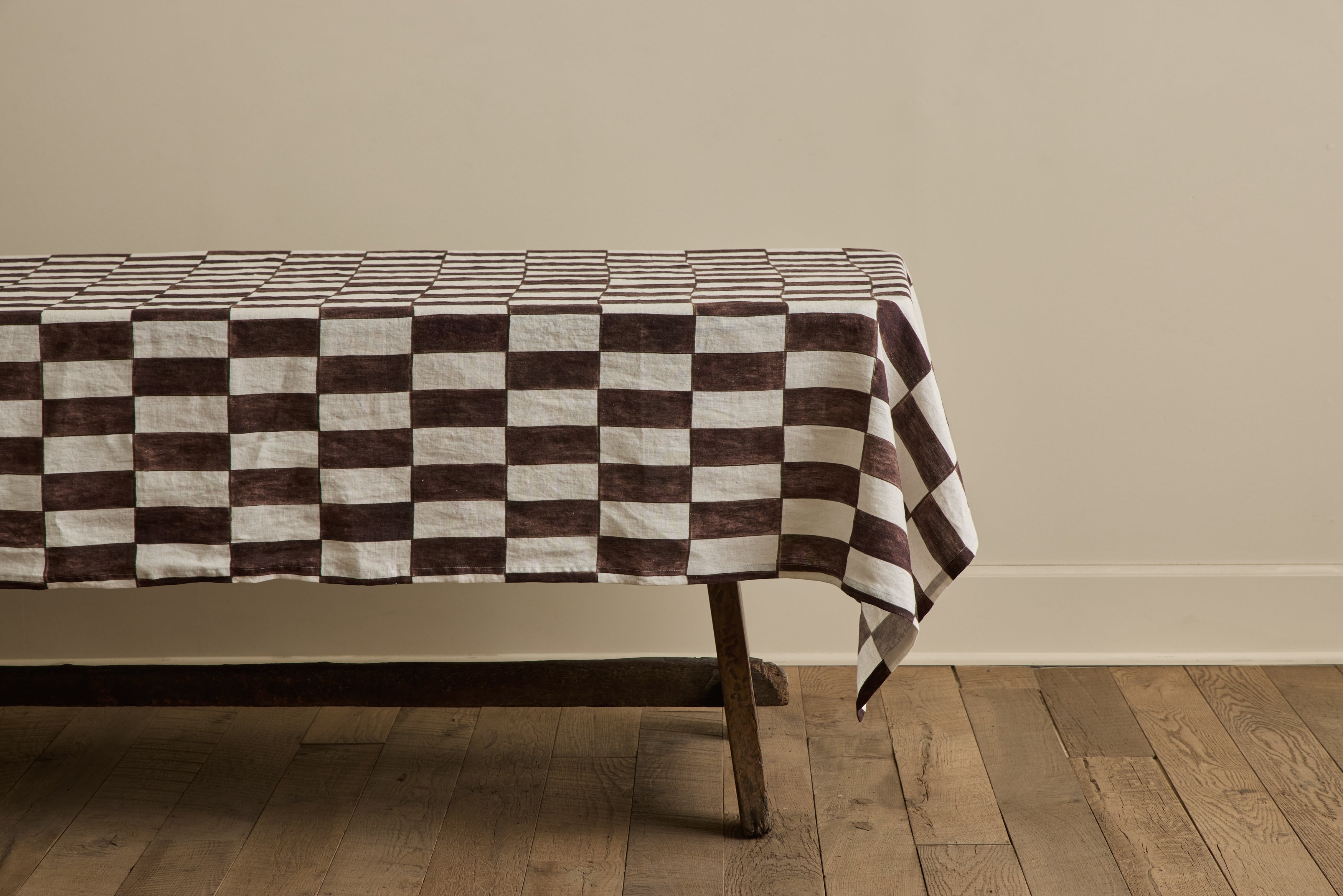 Linen Tablecloth in Brick Pattern