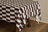 Linen Tablecloth in Brick Pattern