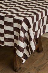 Linen Tablecloth in Brick Pattern