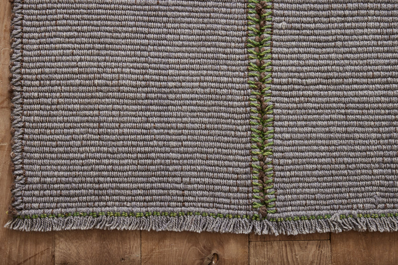 Grey/Moss Wool Kilim, 2'9 x 4'3