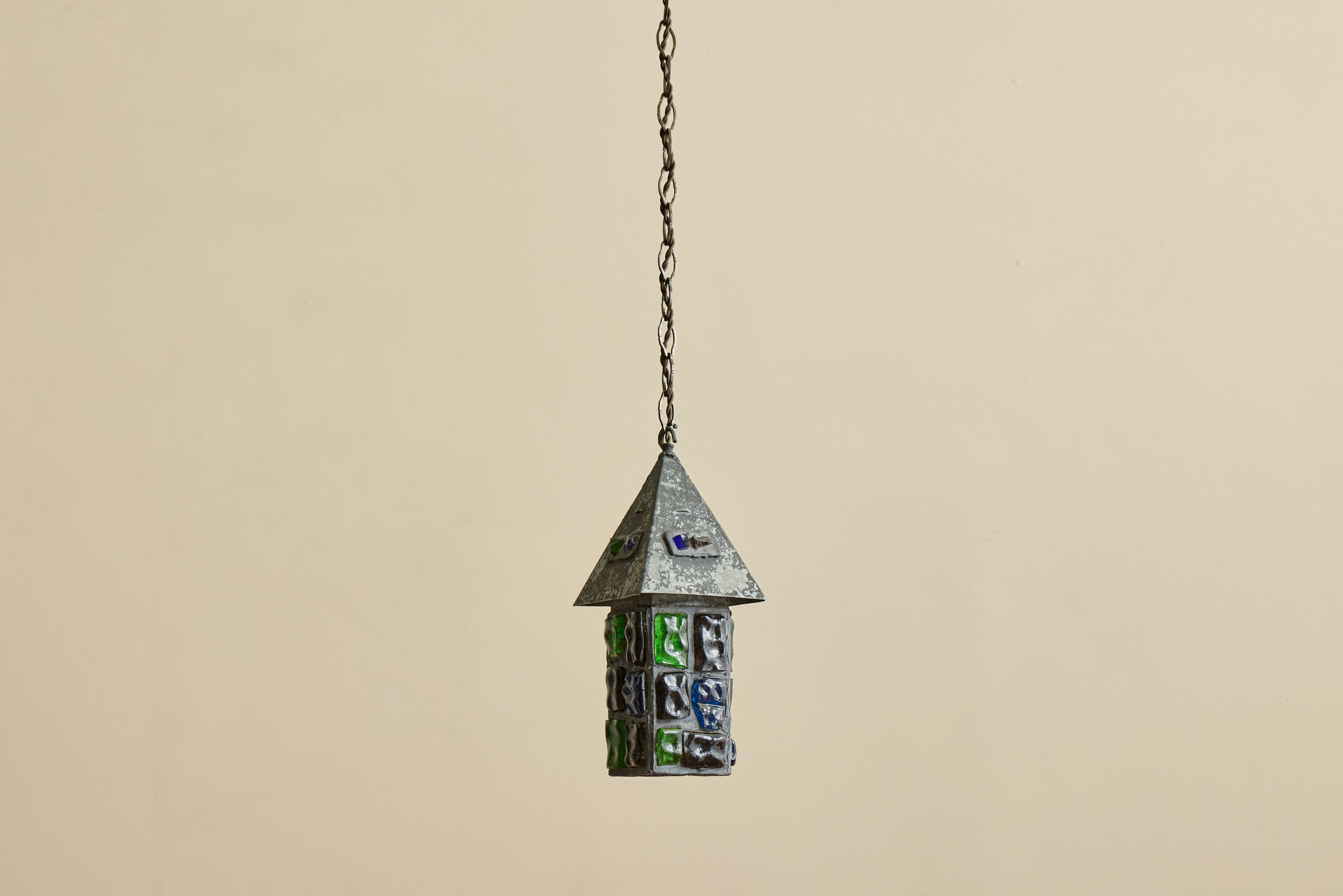 Brutalist Colored Glass Lantern