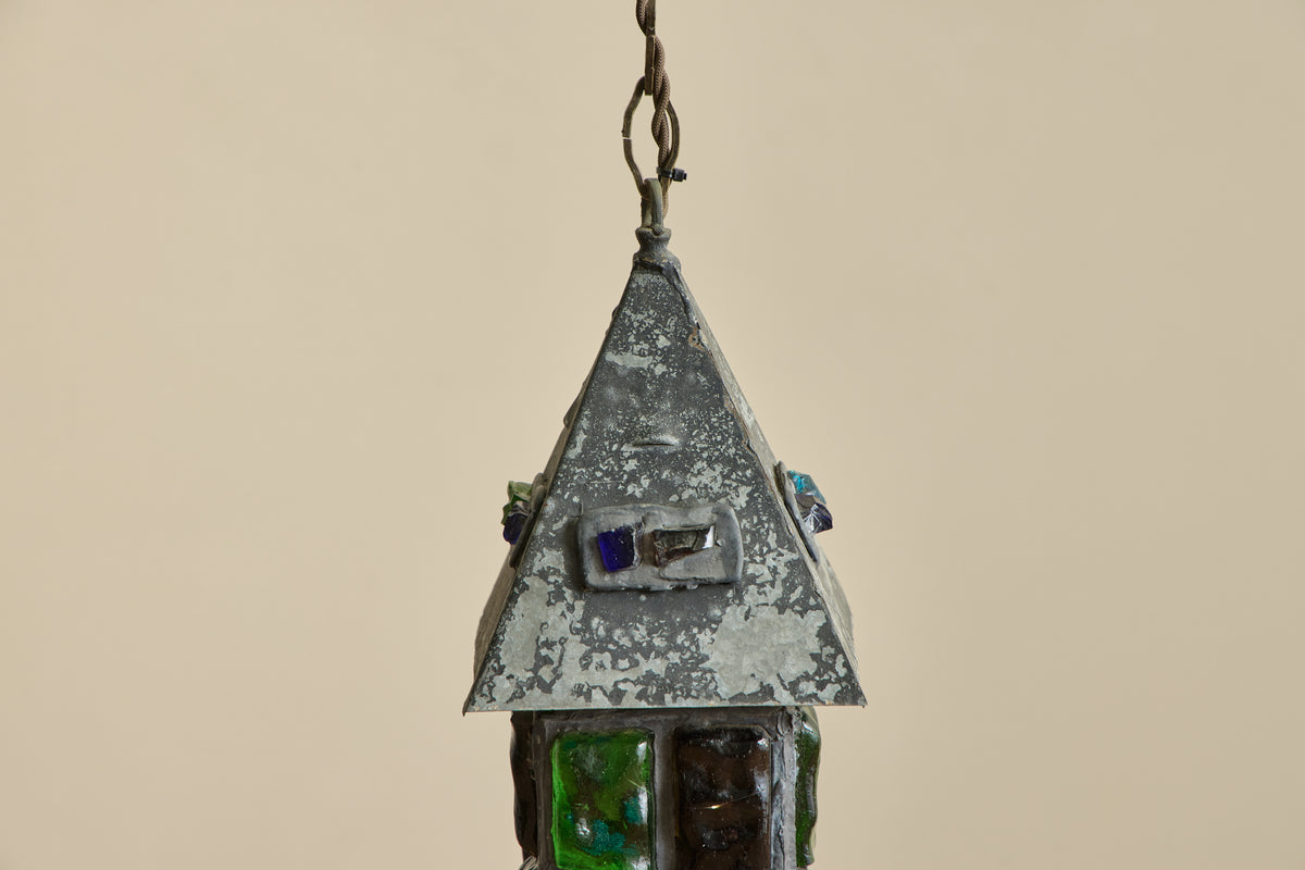 Brutalist Colored Glass Lantern