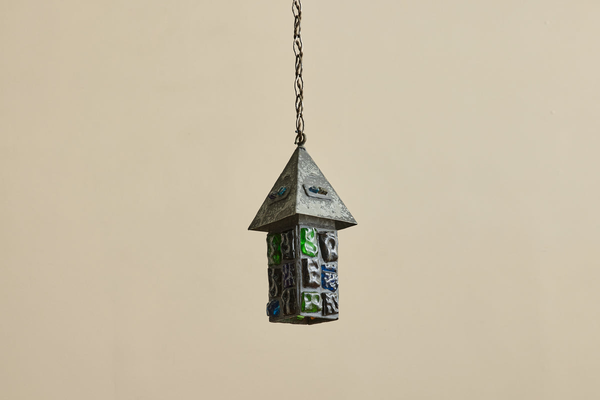 Brutalist Colored Glass Lantern