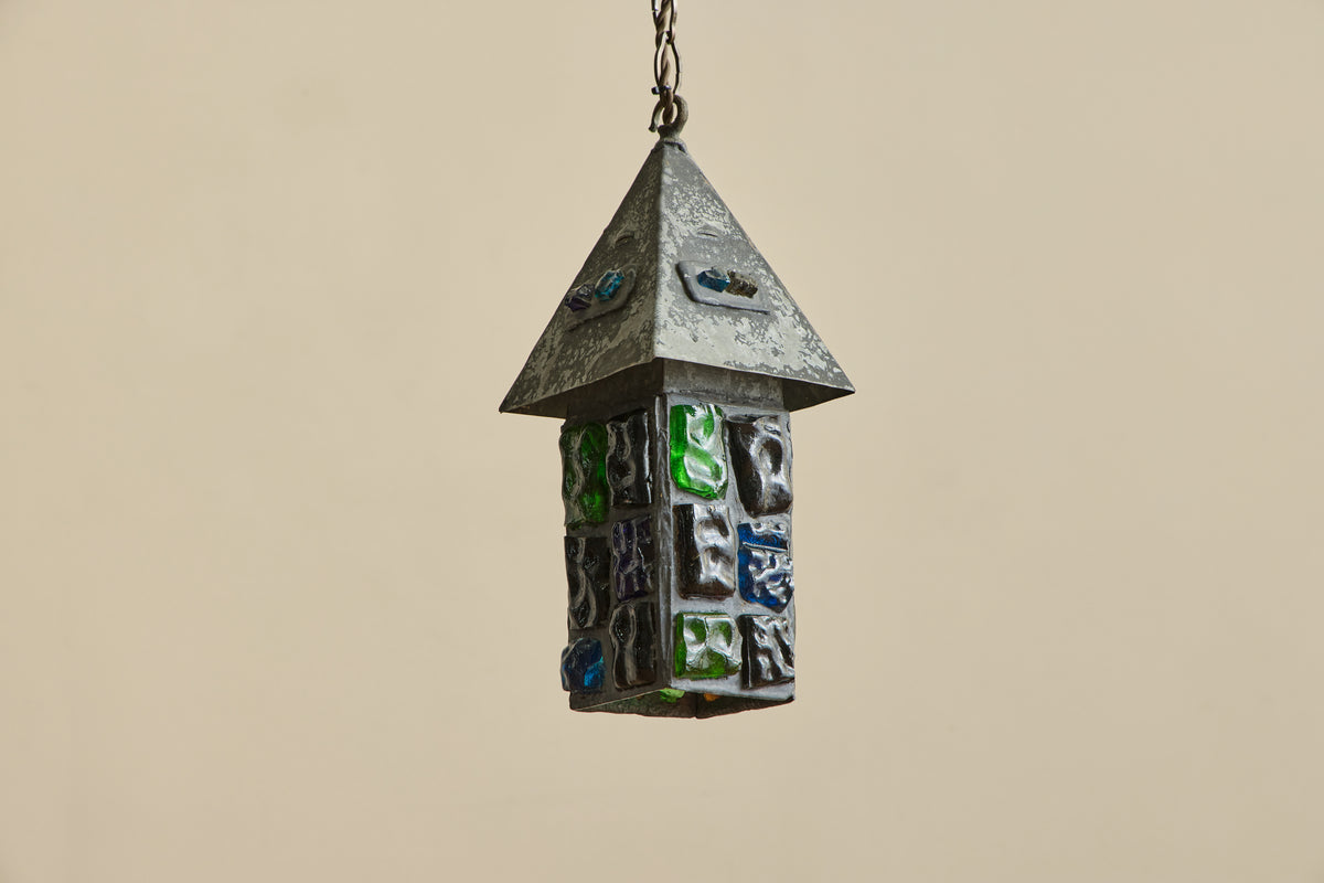 Brutalist Colored Glass Lantern