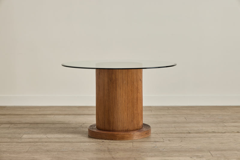 1970s Reeded Glass Top Table