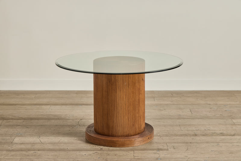 1970s Reeded Glass Top Table