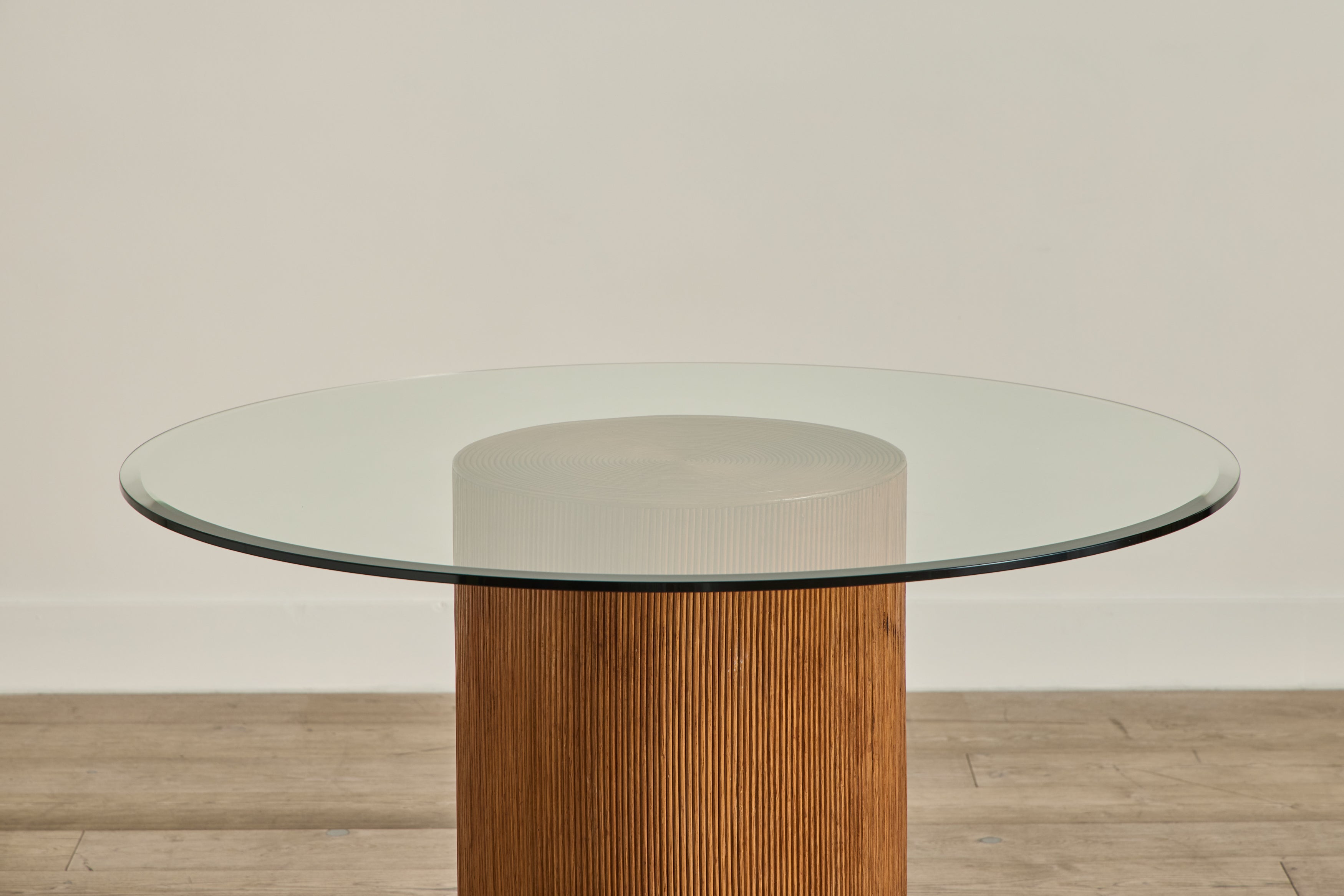 1970s Reeded Glass Top Table