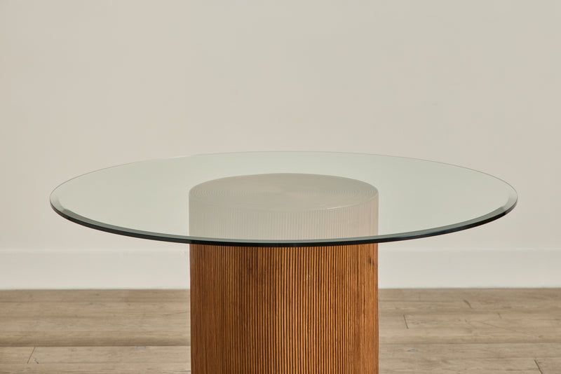1970s Reeded Glass Top Table