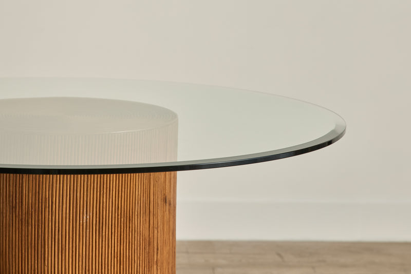 1970s Reeded Glass Top Table