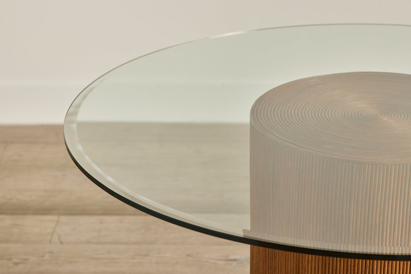 1970s Reeded Glass Top Table