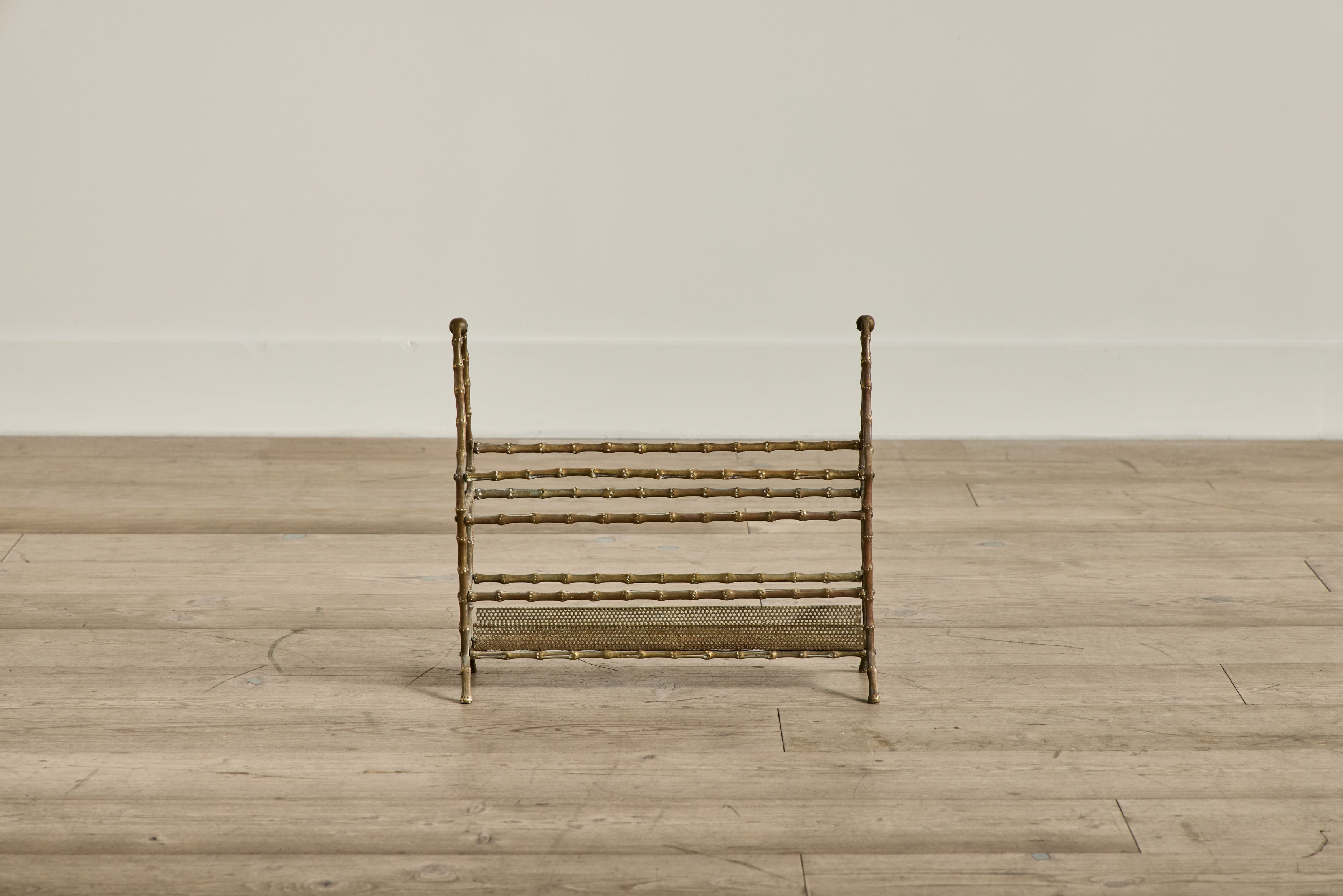 Mid Century Brass Magazine Rack