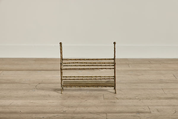 Mid Century Brass Magazine Rack