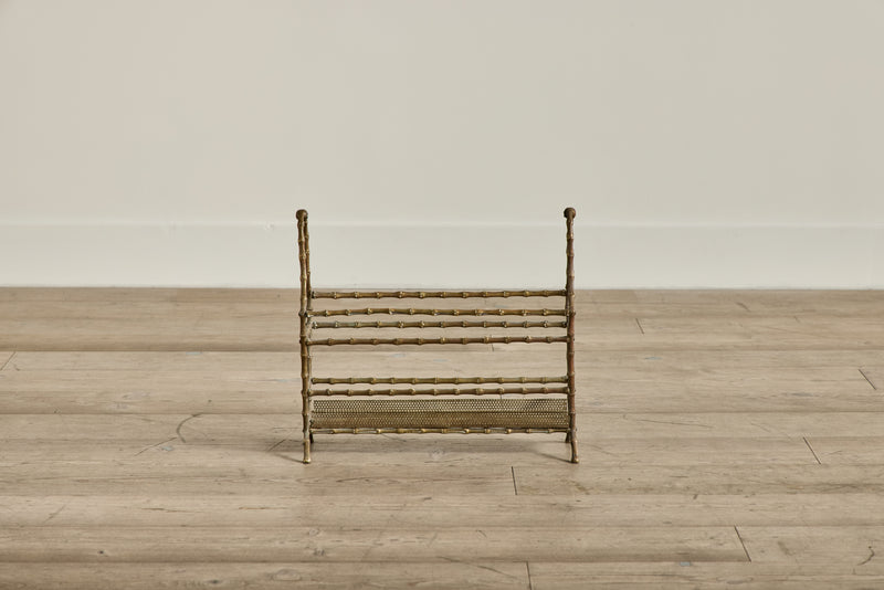 Mid Century Brass Magazine Rack