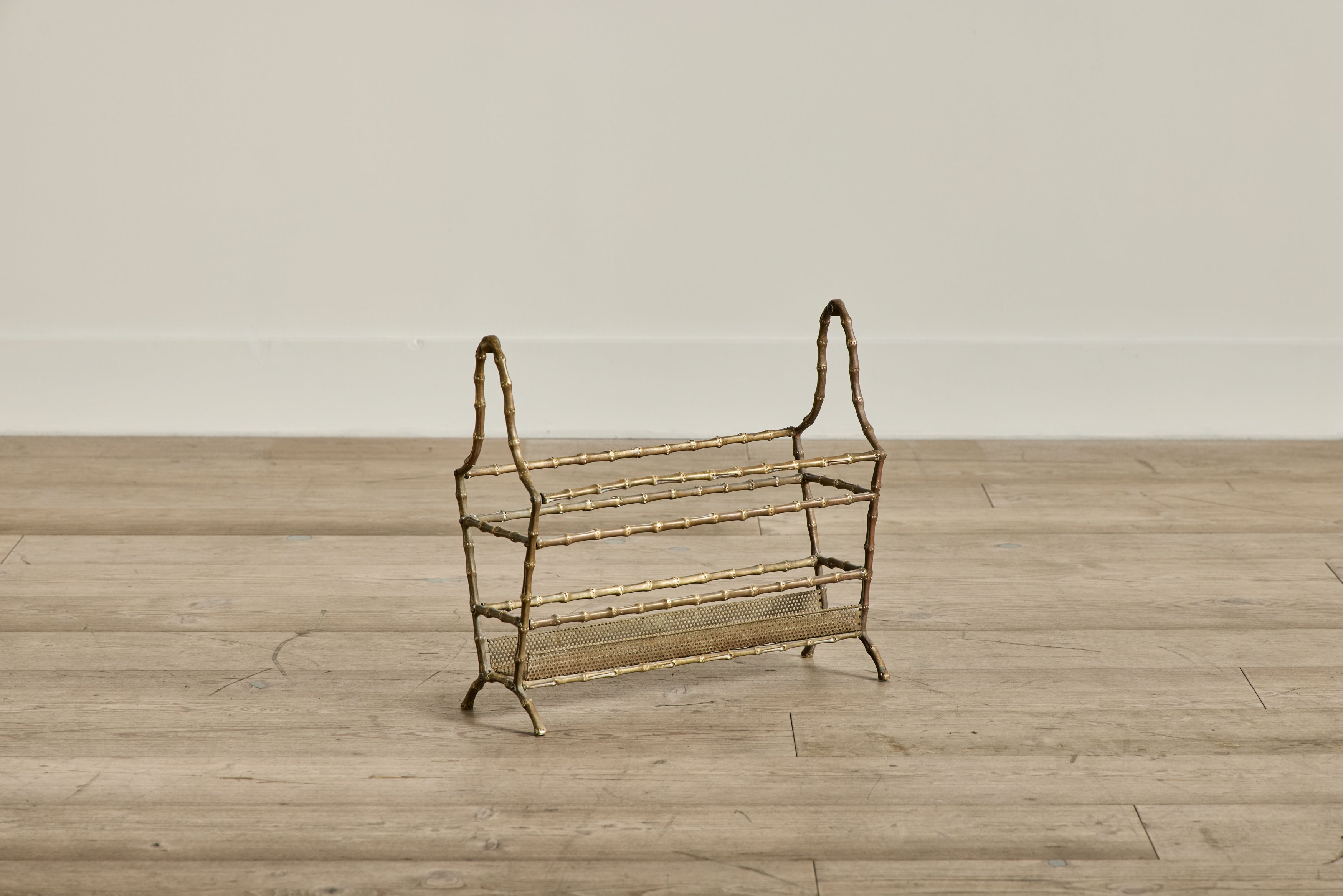Mid Century Brass Magazine Rack
