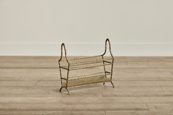 Mid Century Brass Magazine Rack