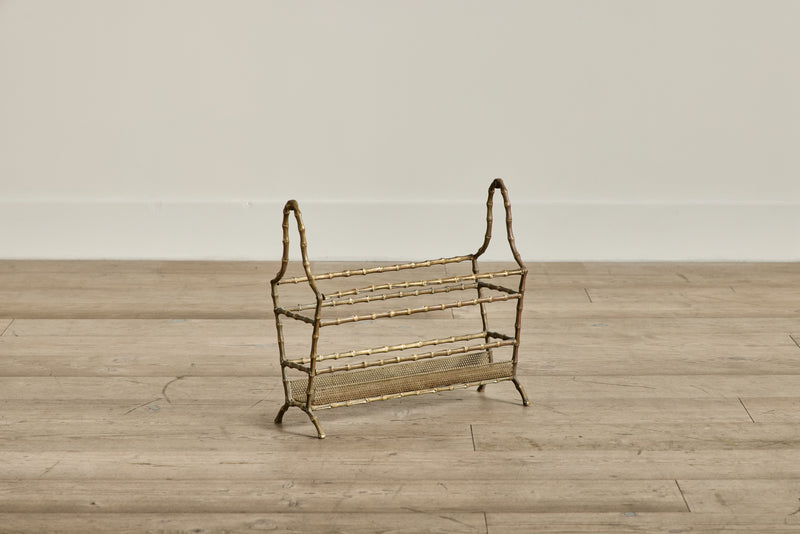 Mid Century Brass Magazine Rack