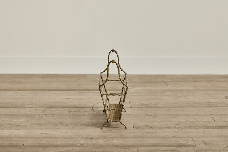 Mid Century Brass Magazine Rack