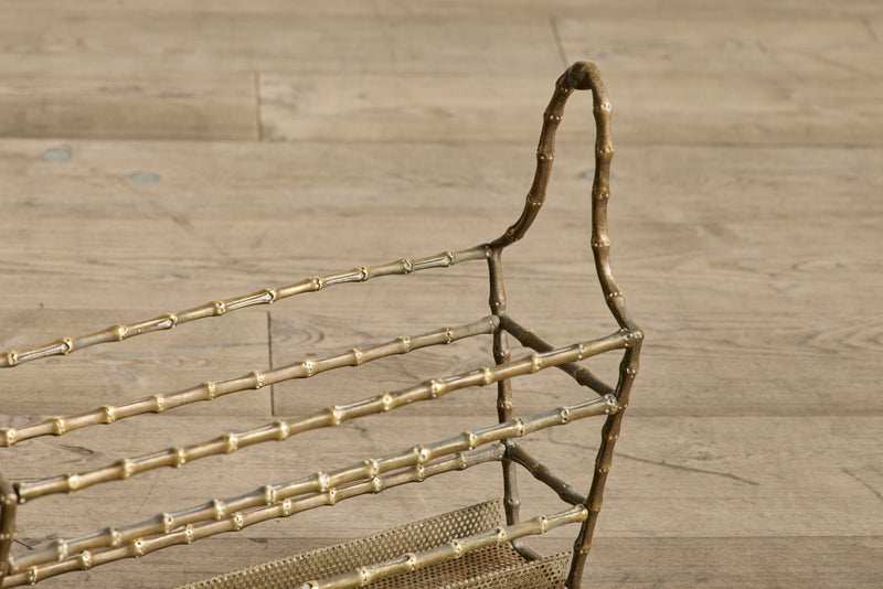 Mid Century Brass Magazine Rack