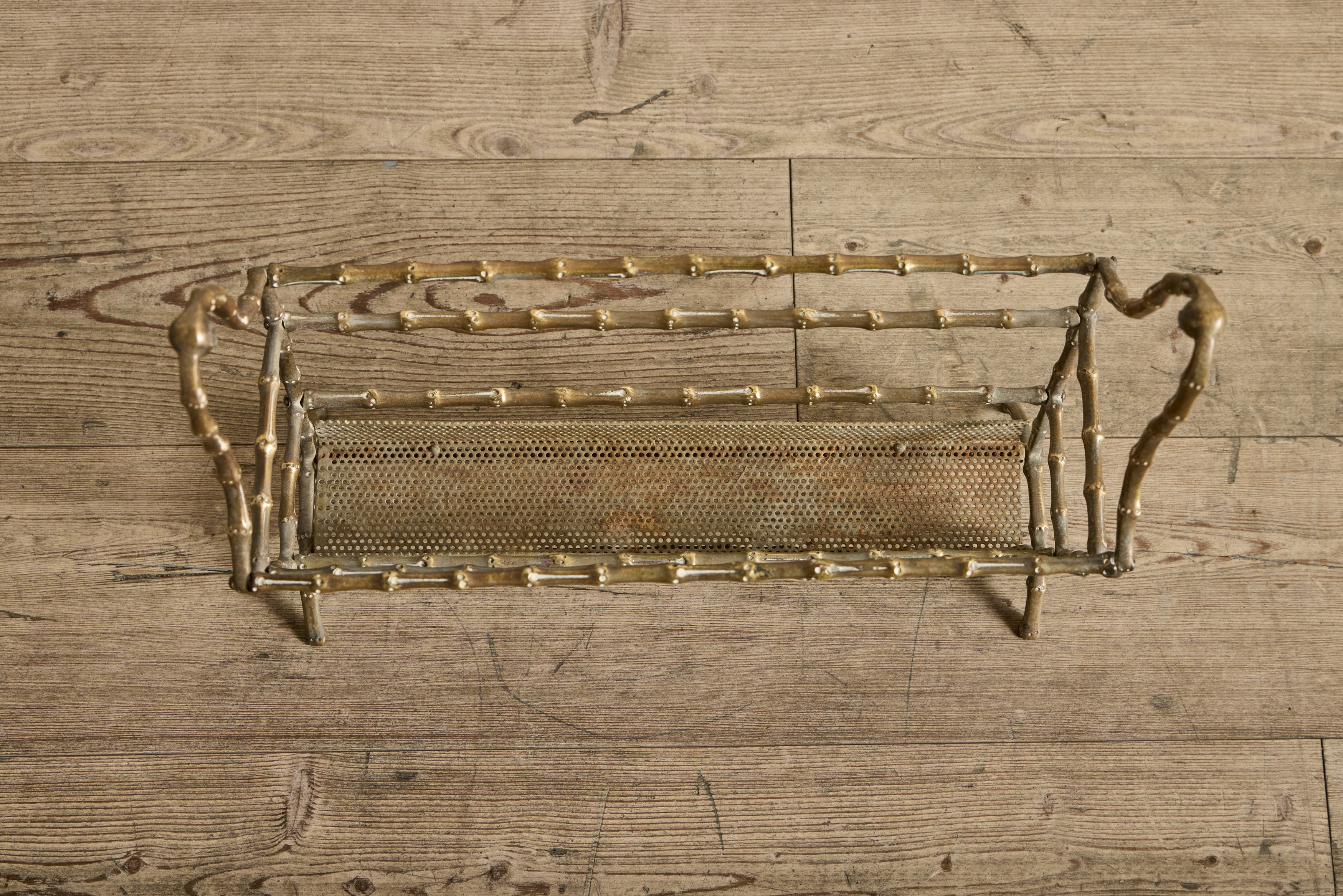 Mid Century Brass Magazine Rack