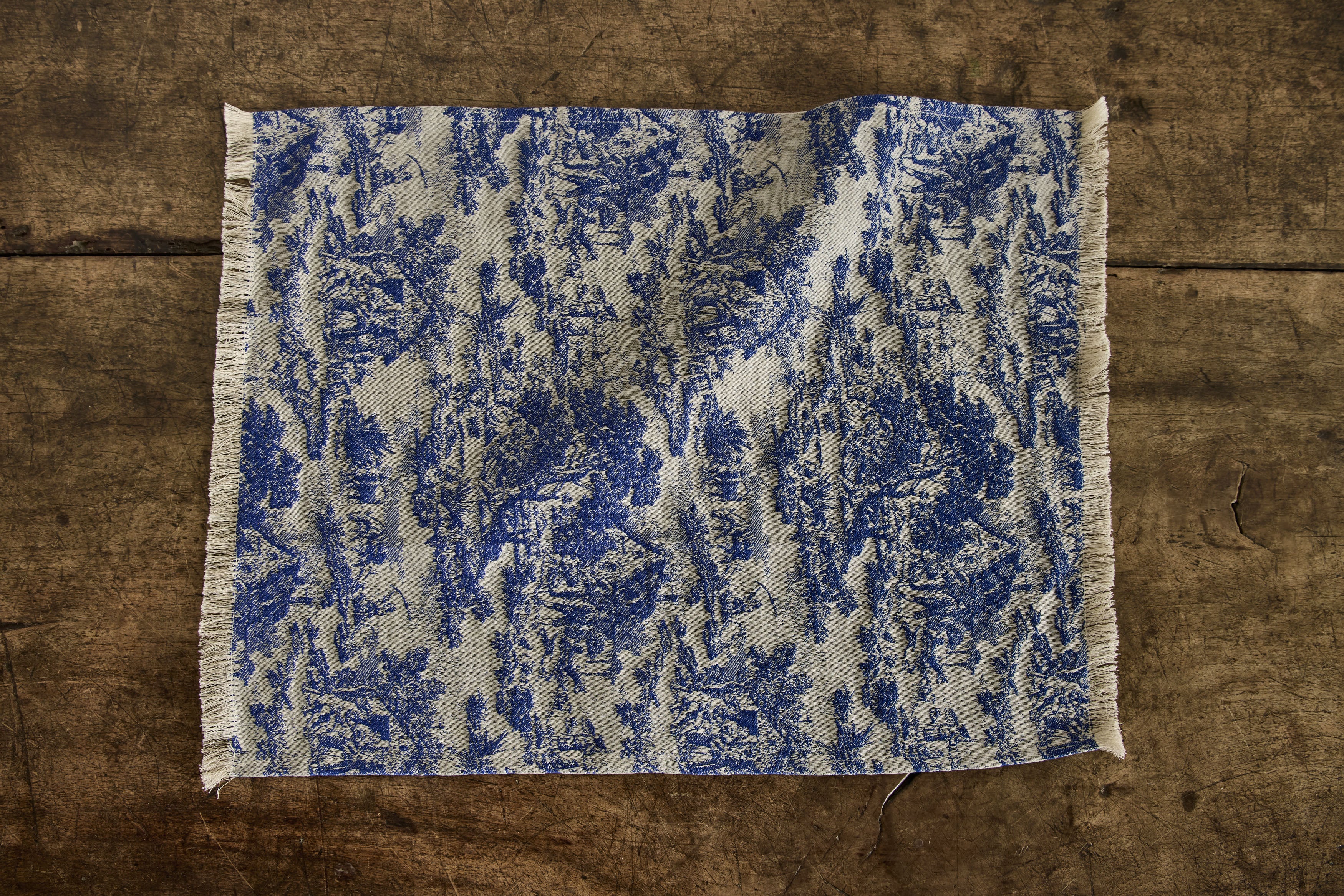 Blue Toile Hand Towel