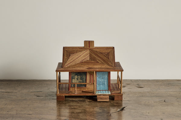 Folk Art Cabin Bank