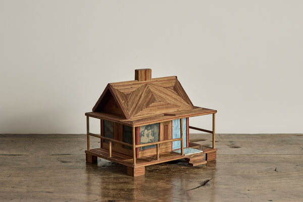 Folk Art Cabin Bank