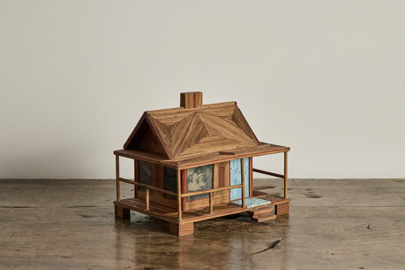 Folk Art Cabin Bank