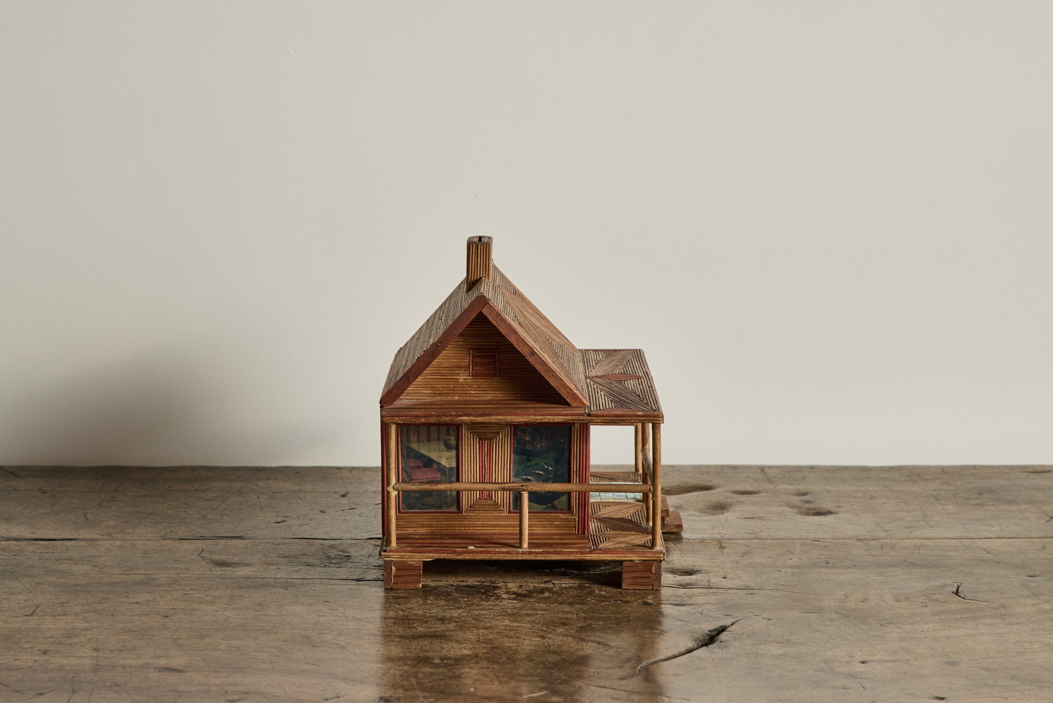 Folk Art Cabin Bank