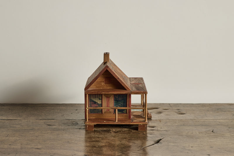 Folk Art Cabin Bank