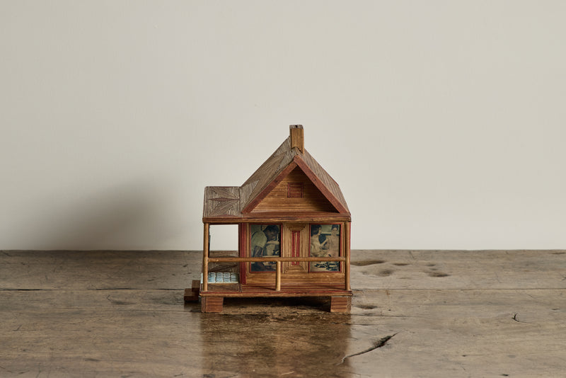 Folk Art Cabin Bank