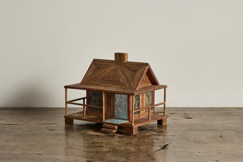 Folk Art Cabin Bank