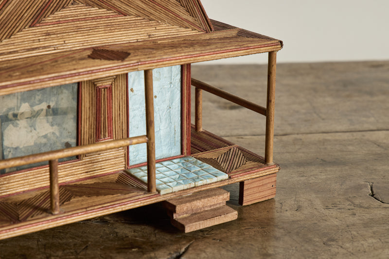 Folk Art Cabin Bank