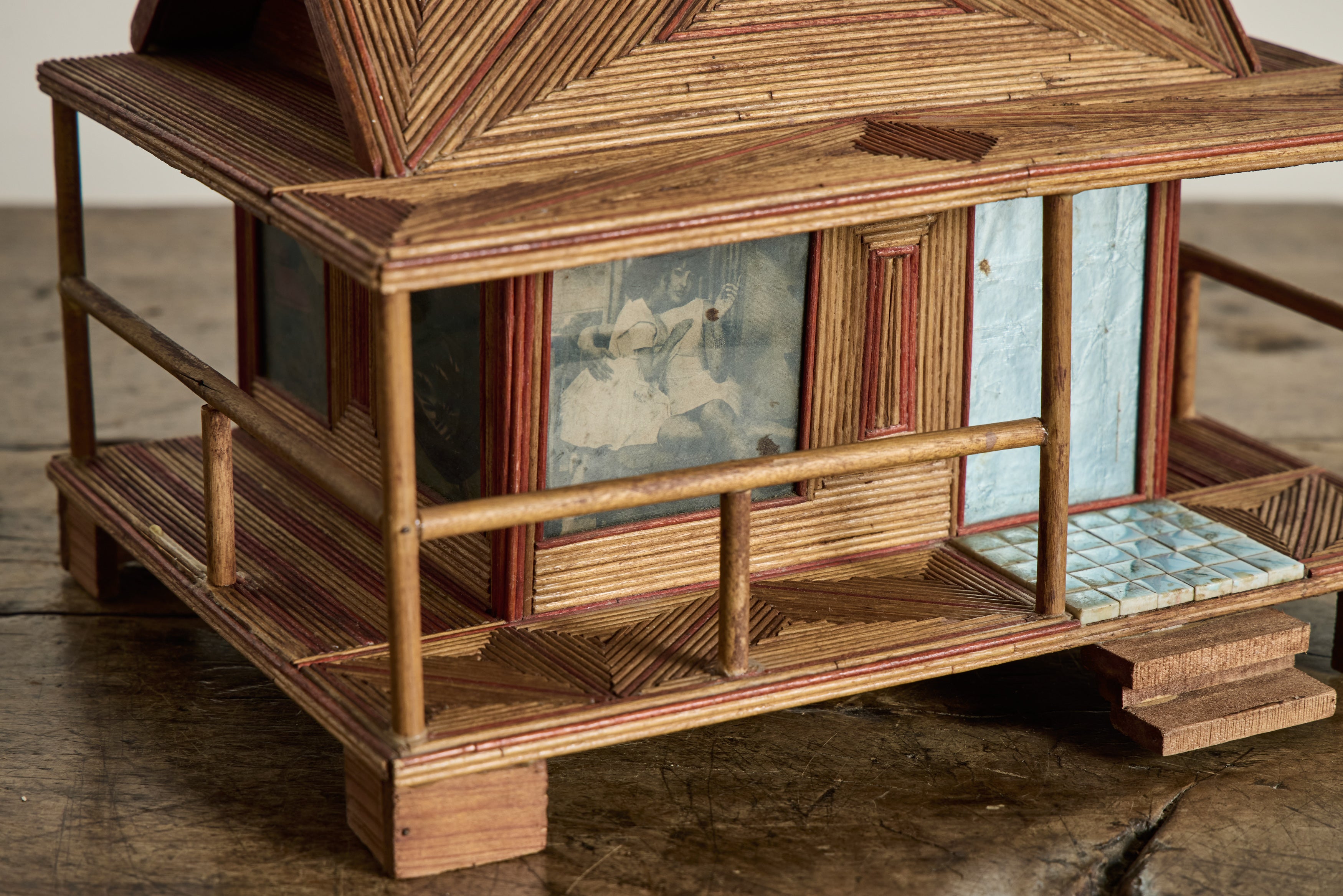 Folk Art Cabin Bank
