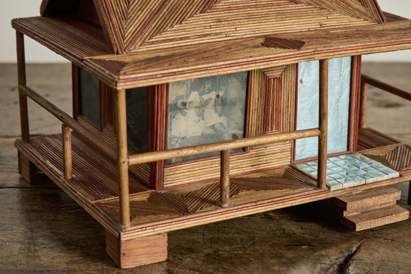Folk Art Cabin Bank