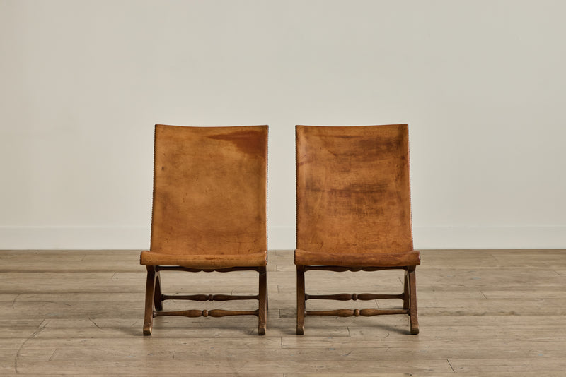 Pair of Spanish Leather Chairs