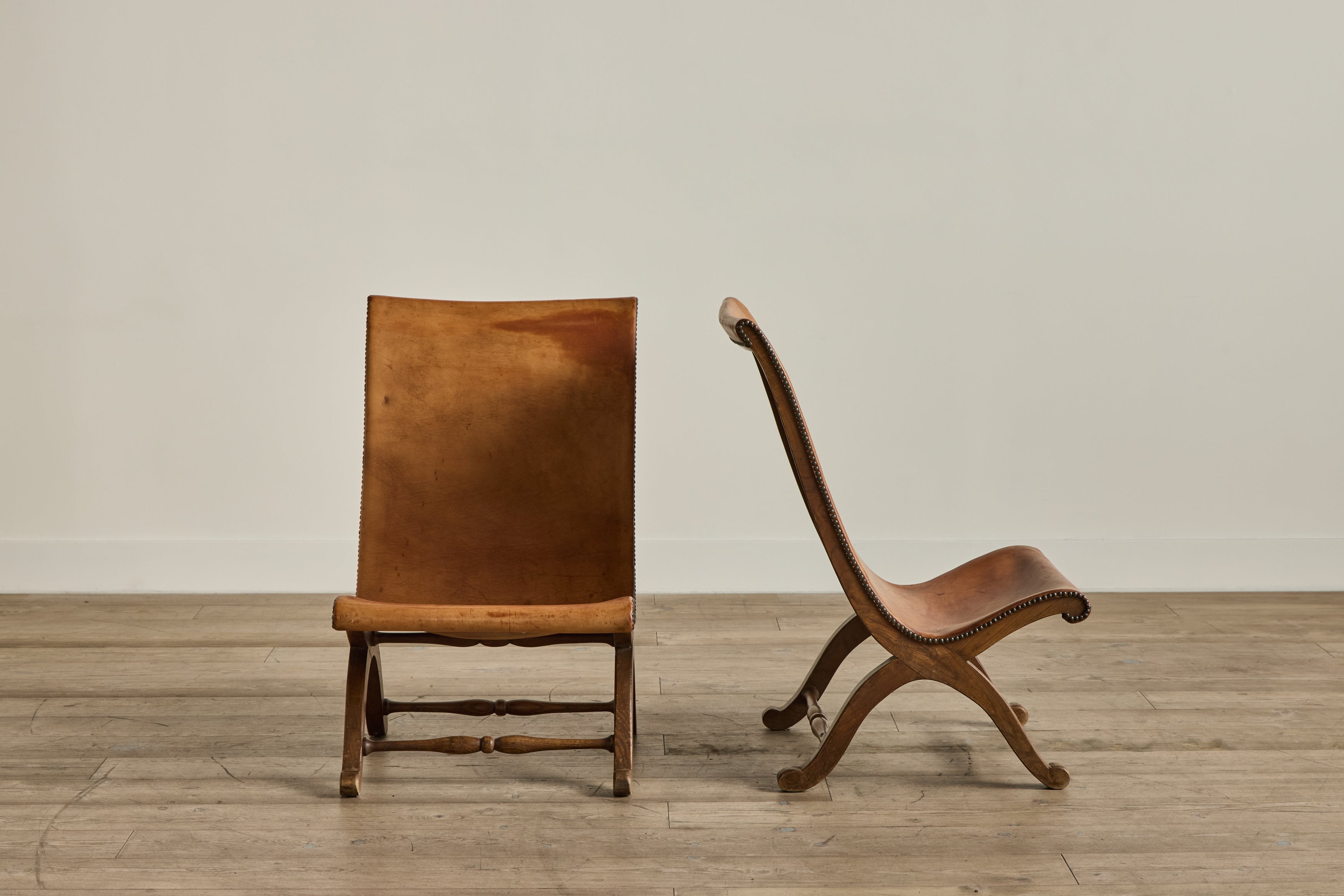 Pair of Spanish Leather Chairs