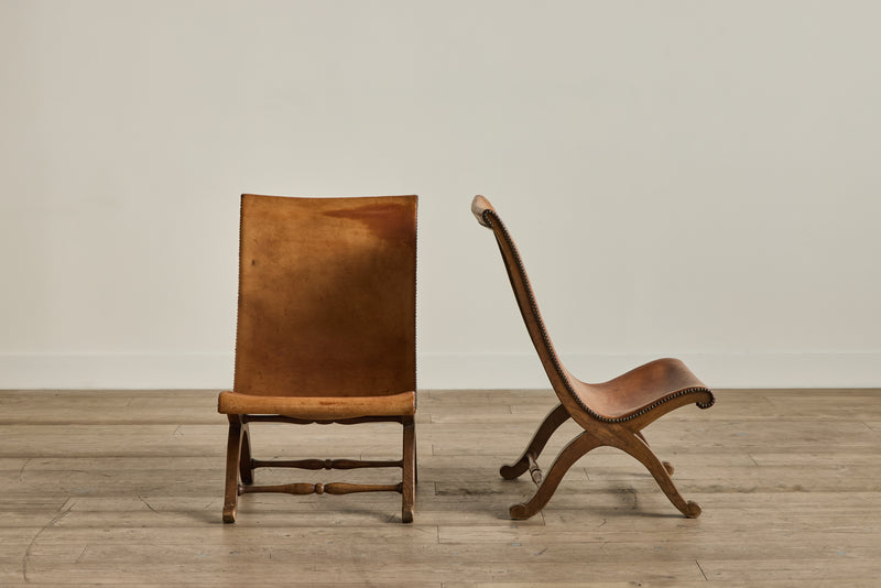 Pair of Spanish Leather Chairs