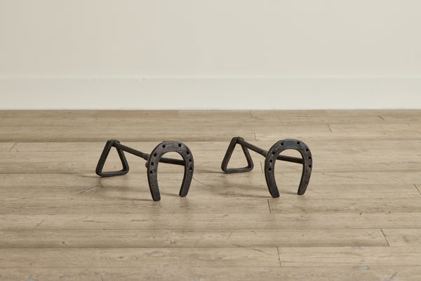 Pair of Horseshoe Andirons